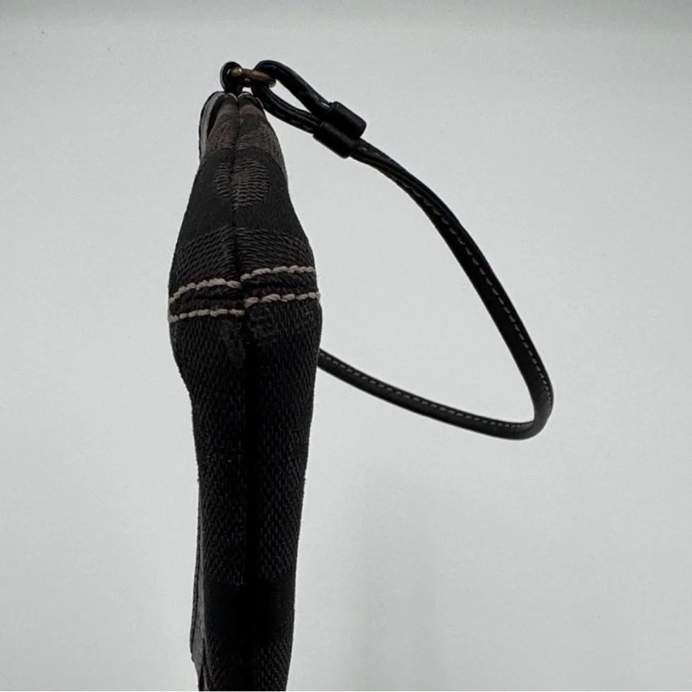 Coach Black and Gray Wristlet with Signature Design